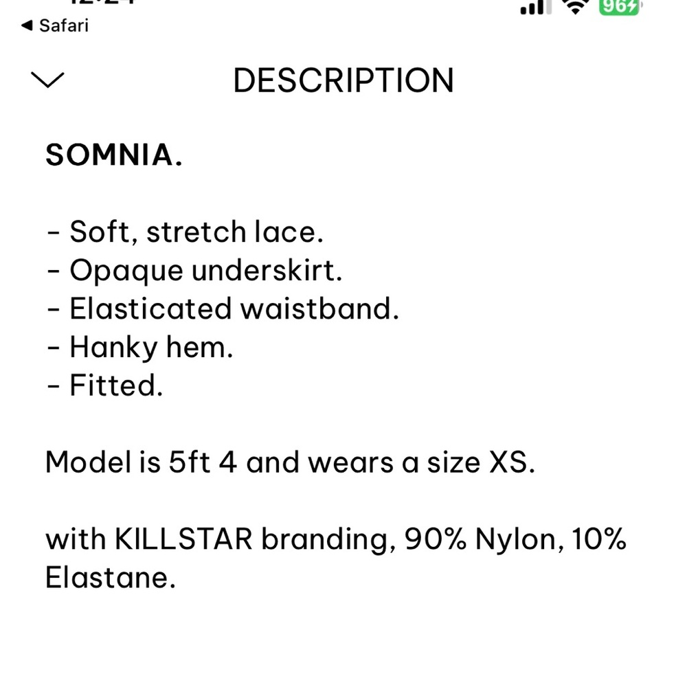 KILLSTAR Somnia lace skirt. - Picture 2 of 4